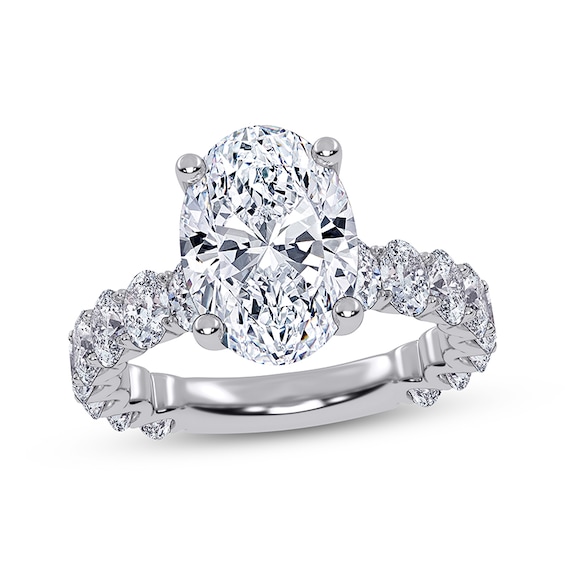 Now + Forever Oval-Cut Lab-Grown Diamond Engagement Ring 4-3/4 ct tw 14K White Gold