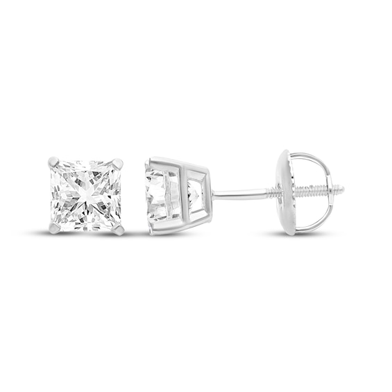 KAY Lab-Grown Diamonds Certified Princess-Cut Solitaire Stud Earrings 2 ct tw 14K White Gold (F/VS2)