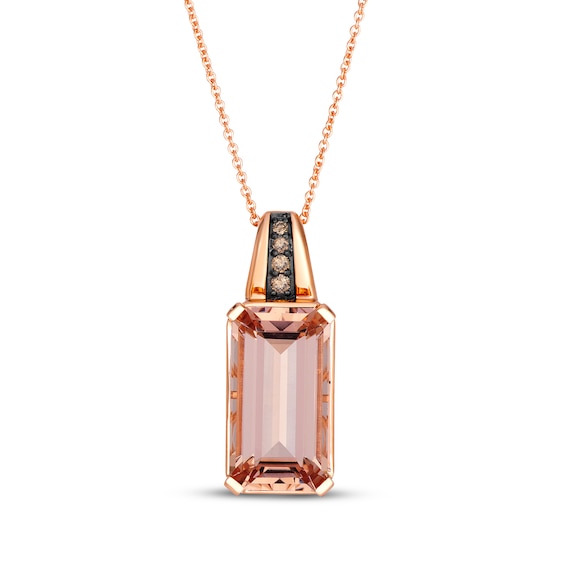 Le Vian Chocolatier Octagon-Cut Morganite & Diamond Accent Necklace 14K Strawberry Gold 20"