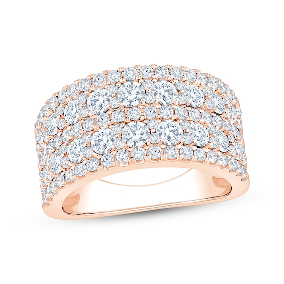 Now + Forever Lab-Grown Diamonds Five-Row Anniversary Ring 2 ct tw 14K Rose Gold