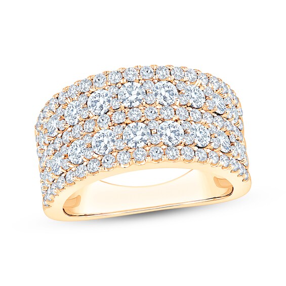 Now + Forever Lab-Grown Diamonds Five-Row Anniversary Ring 2 ct tw 14K Yellow Gold