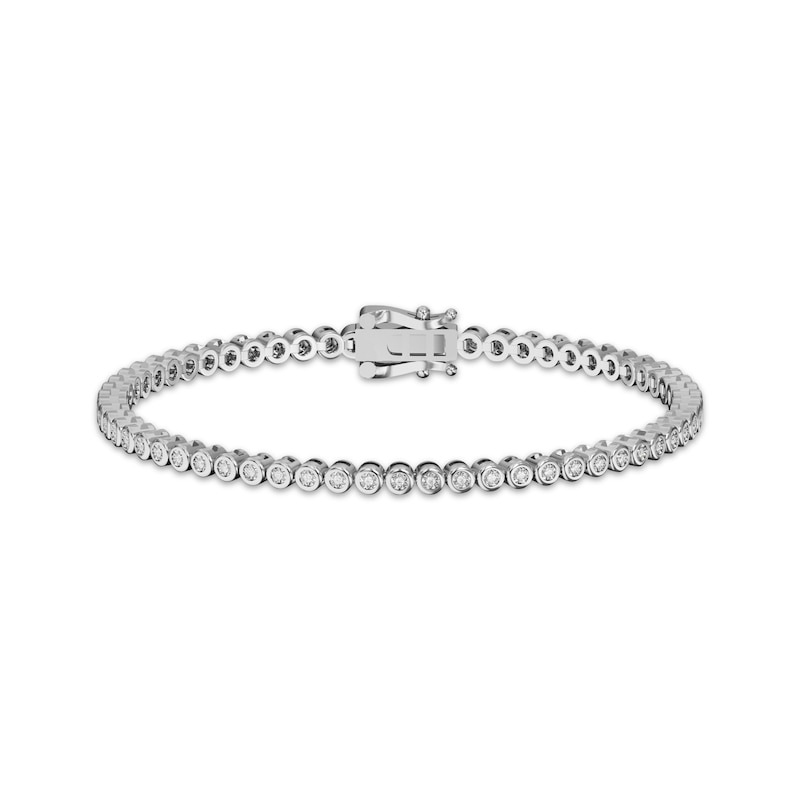Main Image 1 of Diamond Round-Link Bracelet 1/4 ct tw Sterling Silver 7.25"