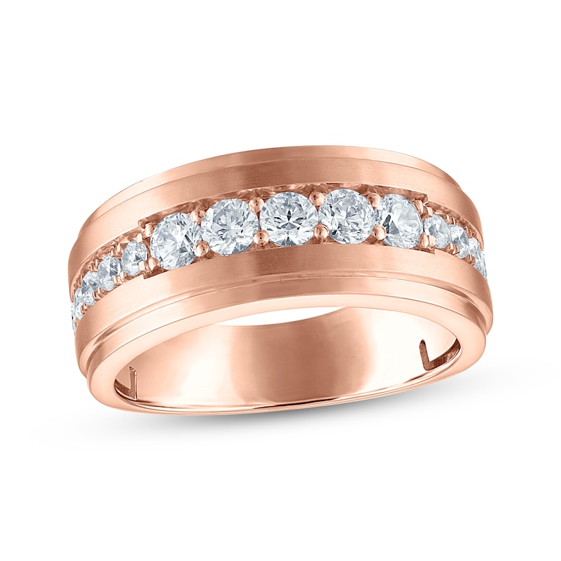 Main Image 1 of Now + Forever Men's Diamond Wedding Band 1 ct tw 10K Rose Gold