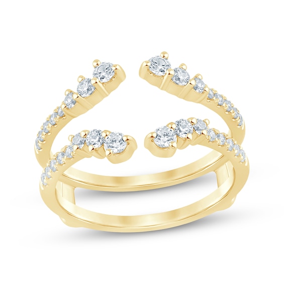 Now + Forever Lab-Grown Diamonds Graduated Open Enhancer Ring 1/2 ct tw 14K Yellow Gold
