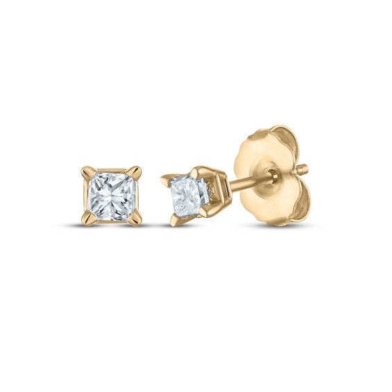 Princess-Cut Diamond Solitaire Stud Earrings 1/4 ct tw 14K Yellow Gold (I/I2)