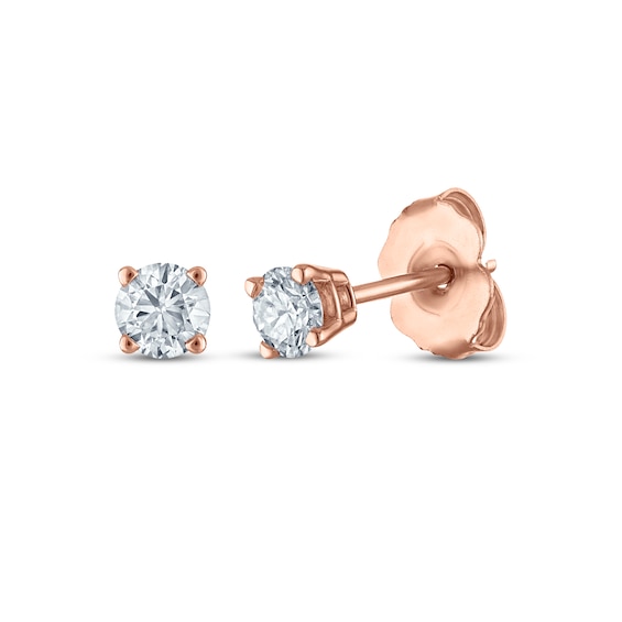 Round-Cut Diamond Solitaire Stud Earrings 1/4 ct tw 14K Rose Gold (I/I2)