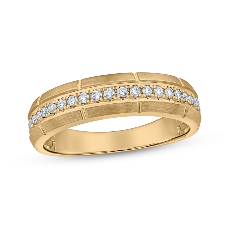 Main Image 1 of Now + Forever Lab-Grown Diamonds Men's Wedding Band 1/4 ct tw 10K Yellow Gold
