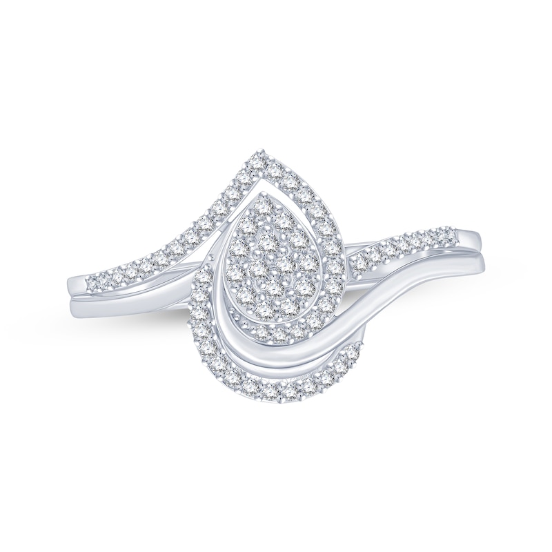Main Image 1 of Multi-Diamond Swirl Fashion Ring 1/5 ct tw Sterling Silver