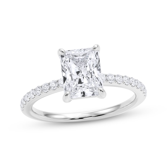 Now + Forever Certified Radiant-Cut Diamond Engagement Ring 1-3/4 ct tw 14K White Gold