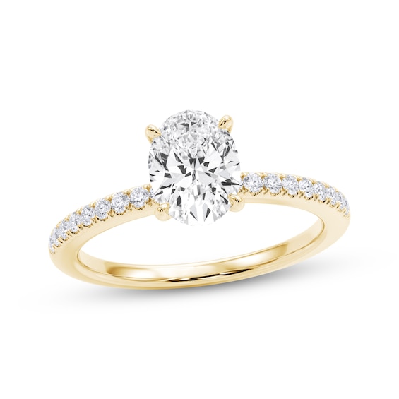 Now + Forever Certified Oval-Cut Diamond Engagement Ring 1-1/5 ct tw 14K Yellow Gold