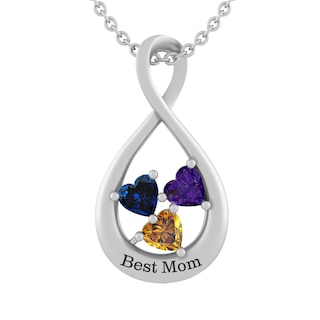 Birthstone Family & Mother's Necklace (1-3 Stones and 1 Line)