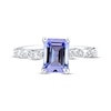 Thumbnail Image 3 of Now + Forever Emerald-Cut Tanzanite & Diamond Engagement Ring 1/10 ct tw 14K White Gold