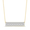 Baguette & Round-Cut Diamond Bar Necklace 1/4 ct tw 10K Yellow Gold 18”