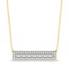Thumbnail Image 0 of Baguette & Round-Cut Diamond Bar Necklace 1/4 ct tw 10K Yellow Gold 18”