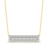 Thumbnail Image 0 of Baguette & Round-Cut Diamond Bar Necklace 1/4 ct tw 10K Yellow Gold 18”