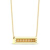 Thumbnail Image 2 of Baguette & Round-Cut Diamond Bar Necklace 1/4 ct tw 10K Yellow Gold 18”