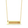 Thumbnail Image 2 of Baguette & Round-Cut Diamond Bar Necklace 1/4 ct tw 10K Yellow Gold 18”