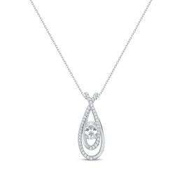 KAY Lab-Grown Diamonds Oval-Cut Overlapping Teardrop Necklace 1/2 ct tw 14K White Gold 18"