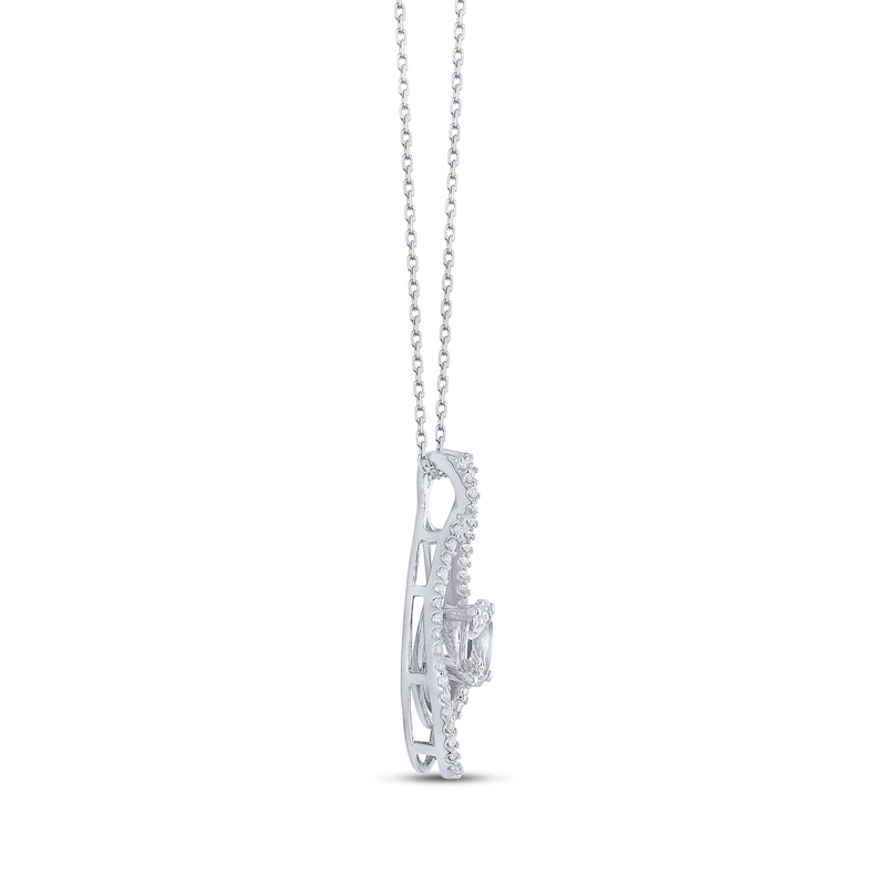 Main Image 3 of KAY Lab-Grown Diamonds Oval-Cut Overlapping Teardrop Necklace 1/2 ct tw 14K White Gold 18&quot;
