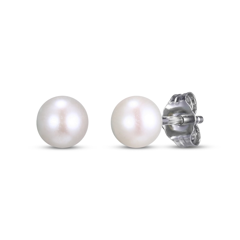 Main Image 3 of Cultured Pearl Necklace & Stud Earrings Gift Set Sterling Silver