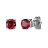 Thumbnail Image 3 of Round-Cut Garnet Necklace & Stud Earrings Gift Set Sterling Silver 18"