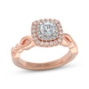 Thumbnail Image 1 of THE LEO First Light Diamond Round-Cut Double Halo Engagement Ring 1/2 ct tw 14K Two-Tone Gold