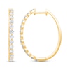 Thumbnail Image 3 of Diamond Oval-Shaped Bar Hoops 1 ct tw 10K Yellow Gold
