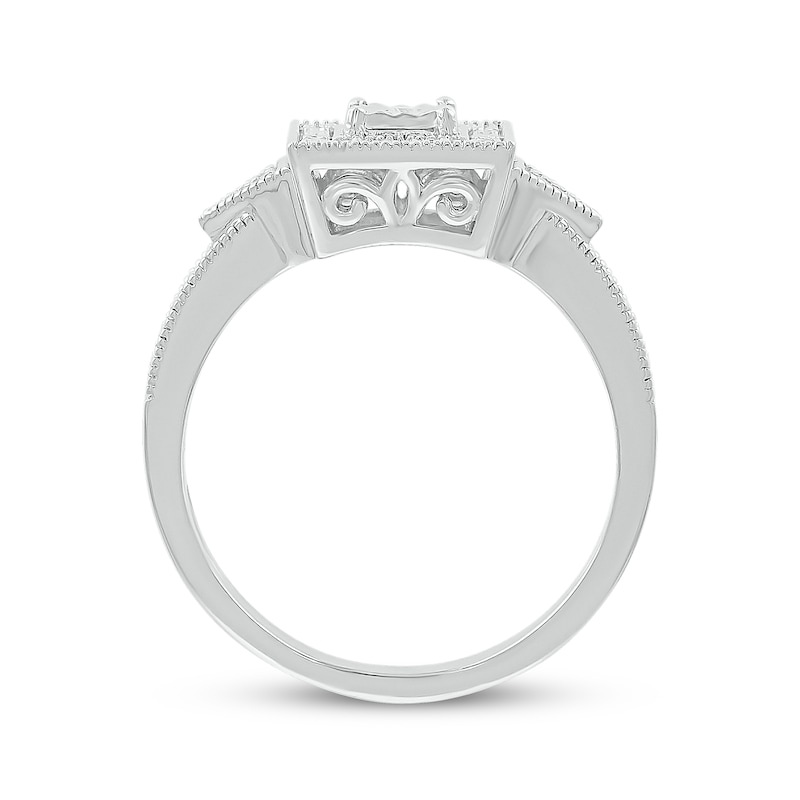 Main Image 3 of Diamond Art Deco-Style Square Promise Ring 1/20 ct tw Sterling Silver