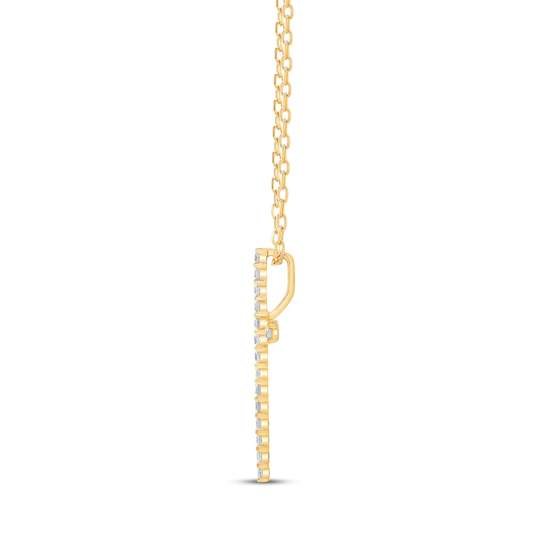 Main Image 2 of Diamond Cross Necklace 1/4 ct tw 10K Yellow Gold 18&quot;