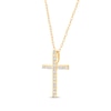 Thumbnail Image 3 of Diamond Cross Necklace 1/4 ct tw 10K Yellow Gold 18&quot;