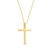 Thumbnail Image 5 of Diamond Cross Necklace 1/4 ct tw 10K Yellow Gold 18&quot;