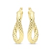 Thumbnail Image 1 of Italian Brilliance Diamond-Cut Twist Hoop Earrings 14K Yellow Gold 32mm