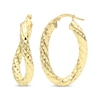 Thumbnail Image 2 of Italian Brilliance Diamond-Cut Twist Hoop Earrings 14K Yellow Gold 32mm
