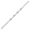 Thumbnail Image 2 of Diamond Cushion-Shaped Link Station Bracelet 1/2 ct tw Sterling Silver 7.25&quot;
