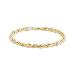 Rope Chain Bracelet 5.5mm Solid 14K Yellow Gold 8.5"