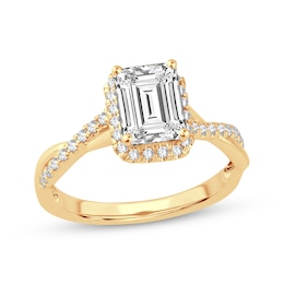 Lab-Grown Diamonds Emerald-Cut Engagement Ring 2-1/3 ct tw 14K Yellow Gold