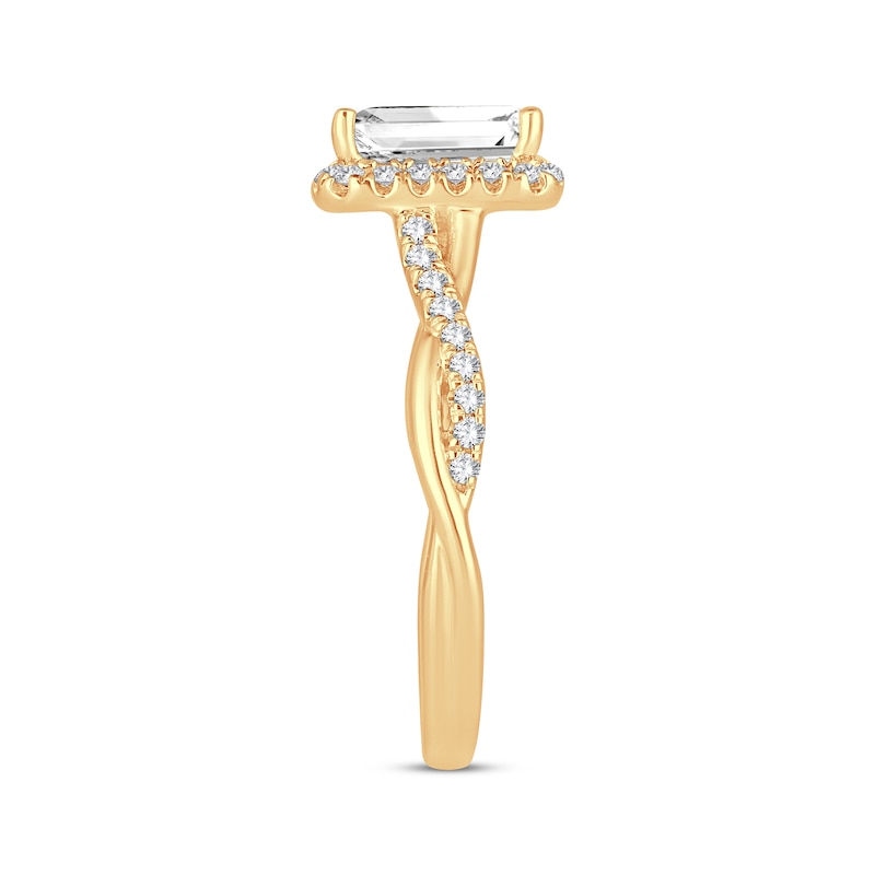 Main Image 2 of Lab-Grown Diamonds Emerald-Cut Engagement Ring 2-1/3 ct tw 14K Yellow Gold