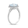 Thumbnail Image 2 of Emerald-Cut Aquamarine & Diamond Ring 1/10 ct tw 10K White Gold