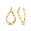 Thumbnail Image 2 of Twist Teardrop Hollow Hoop Earrings 10K Yellow Gold