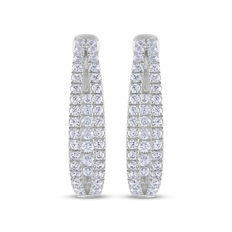 Main Image 2 of THE LEO Diamond Inside-Out Split Hoop Earrings 1 ct tw 14K White Gold
