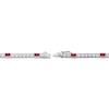 Thumbnail Image 3 of Emerald-Cut Lab-Created Ruby & White Lab-Created Sapphire Station Bracelet Sterling Silver 7.25"