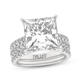 THE LEO Legacy Lab-Grown Diamond Princess-Cut Bridal Set 9-1/4 ct tw 14K White Gold