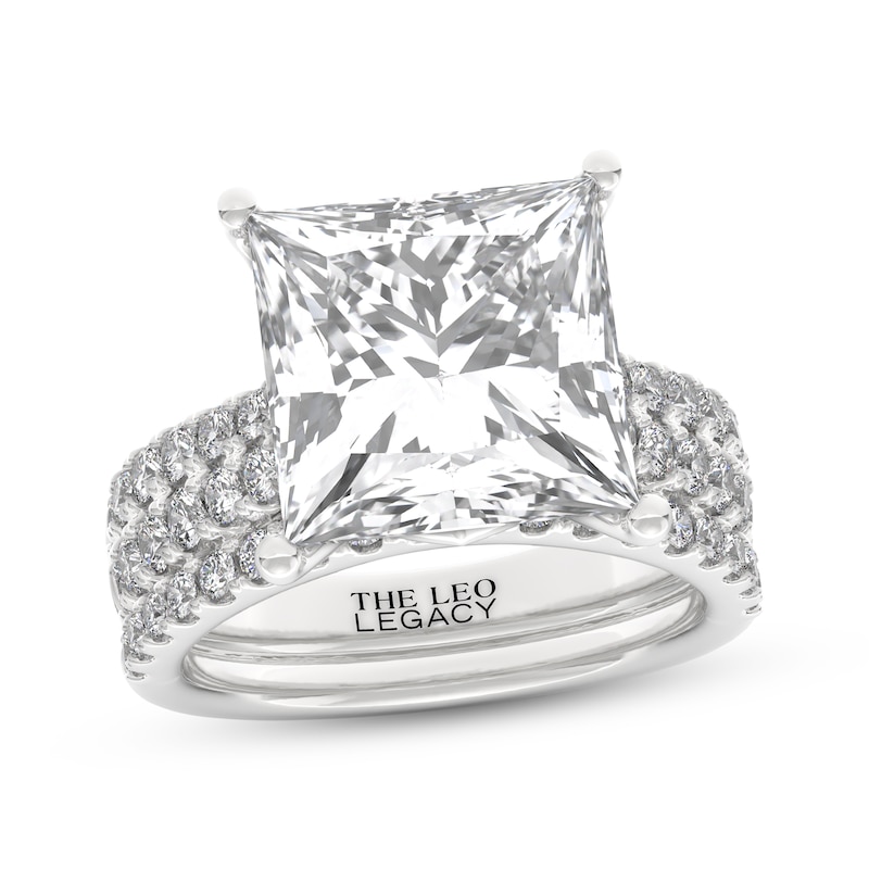 Main Image 1 of THE LEO Legacy Lab-Grown Diamond Princess-Cut Bridal Set 9-1/4 ct tw 14K White Gold