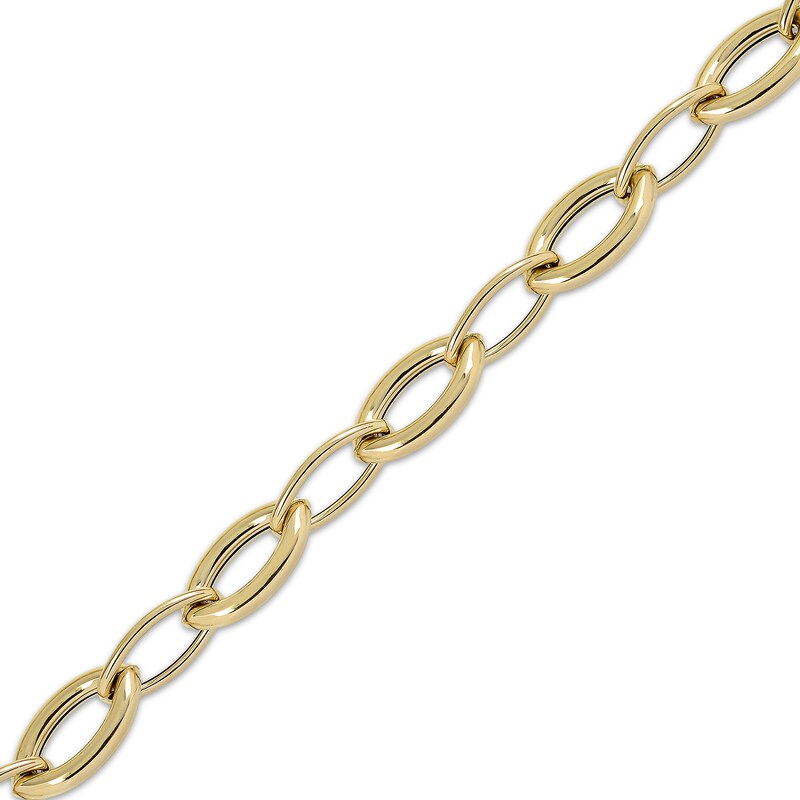 Alternating Oval Link Bracelet 10K Yellow Gold 7.5"