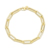 Thumbnail Image 1 of Textured Paperclip Chain Bracelet 2mm Hollow 10K Yellow Gold 8&quot;