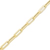 Thumbnail Image 2 of Textured Paperclip Chain Bracelet 2mm Hollow 10K Yellow Gold 8&quot;