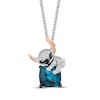 Thumbnail Image 0 of Disney Treasures Lilo & Stitch London Blue Topaz & Diamond Necklace 1/20 ct tw Sterling Silver & 10K Rose Gold 19"