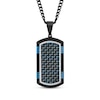 Thumbnail Image 1 of Men's Textured Dog Tag Necklace Ion-Plated Stainless Steel & Carbon Fiber 24"