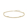 Thumbnail Image 1 of Rope Chain Bead Station Anklet 4mm Semi-Solid 10K Yellow Gold 9"