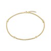 Thumbnail Image 2 of Rope Chain Bead Station Anklet 4mm Semi-Solid 10K Yellow Gold 9"